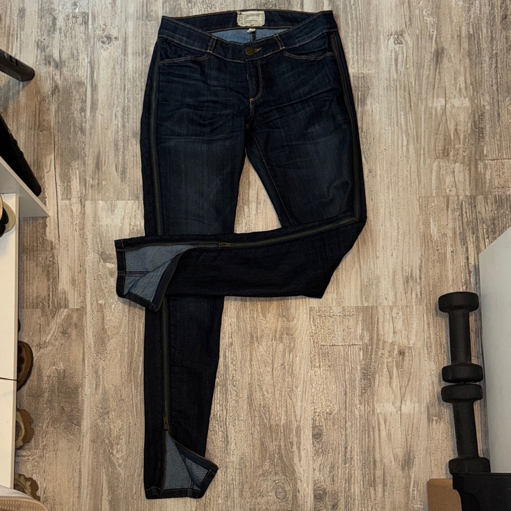 Current/Elliott Dark Indigo Zipper Skinny Jeans 26